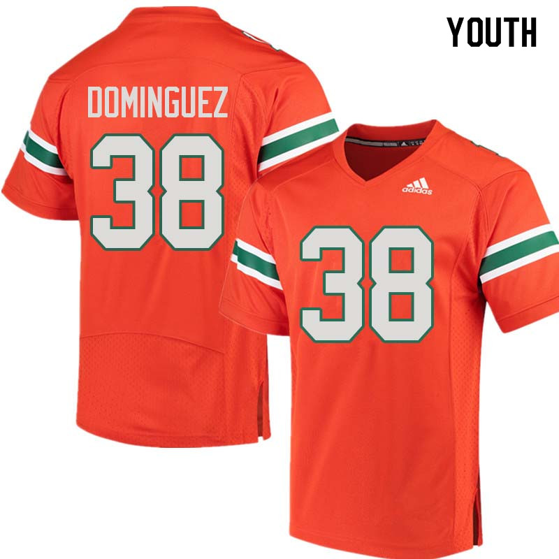 Youth Miami Hurricanes #38 Danny Dominguez College Football Jerseys Sale-Orange